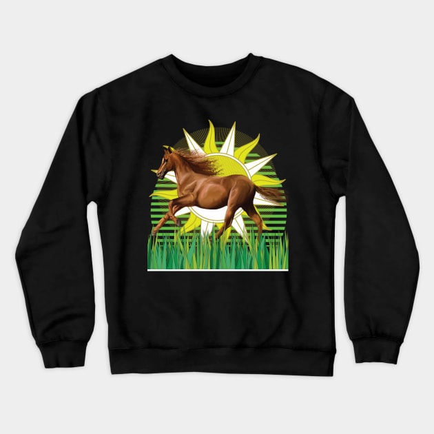 Pferd reitet in der Sonne richtigung Freiheit Crewneck Sweatshirt by Chipity-Design